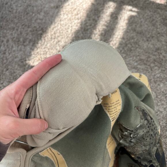 Vintage Maria Kim Women’s Cat Printed Sweater Top Sz L Artsy Tan Quirky - Picture 7 of 13